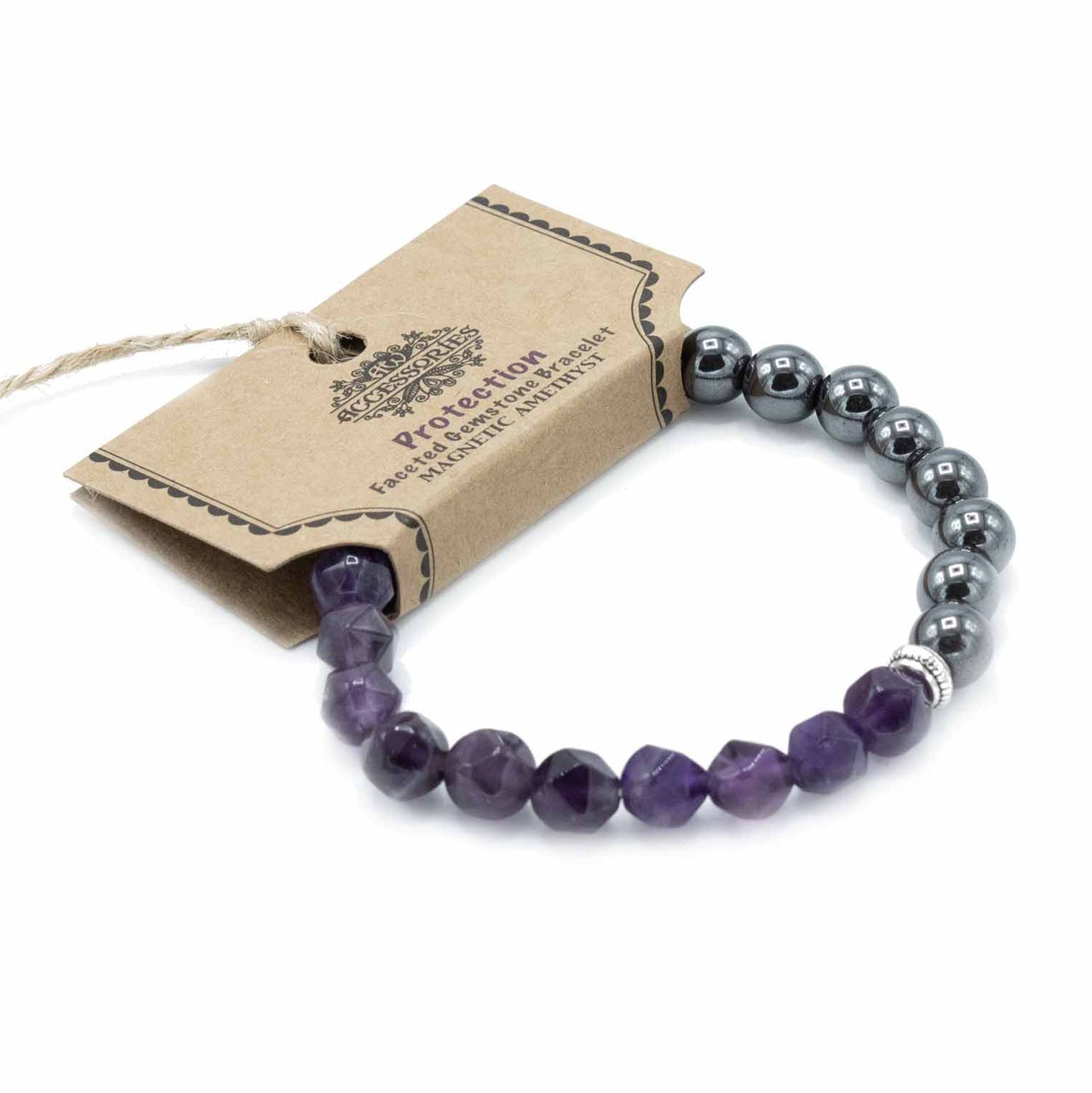 Faceted Gemstone Bracelet - Magnetic Amethyst | Auro & Co