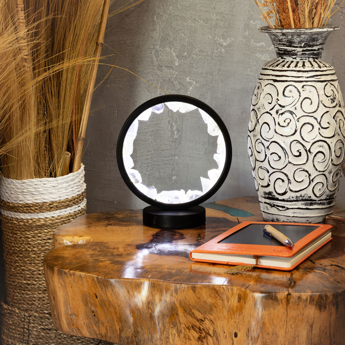 Zen Mind Clear Quartz Gemstone Halo Lamp