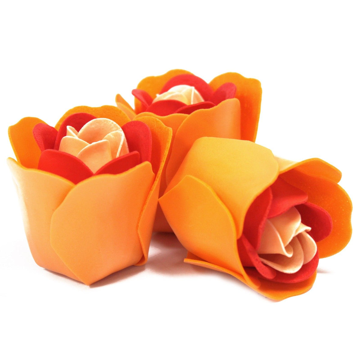 Peach Roses Soap Flower Heart Box, Set of 3