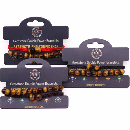 Gemstone Double Power Bracelets- Tiger Eye – lifestyle shot