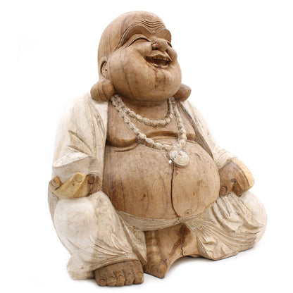 Happy Buddha - Whitewash 50cm