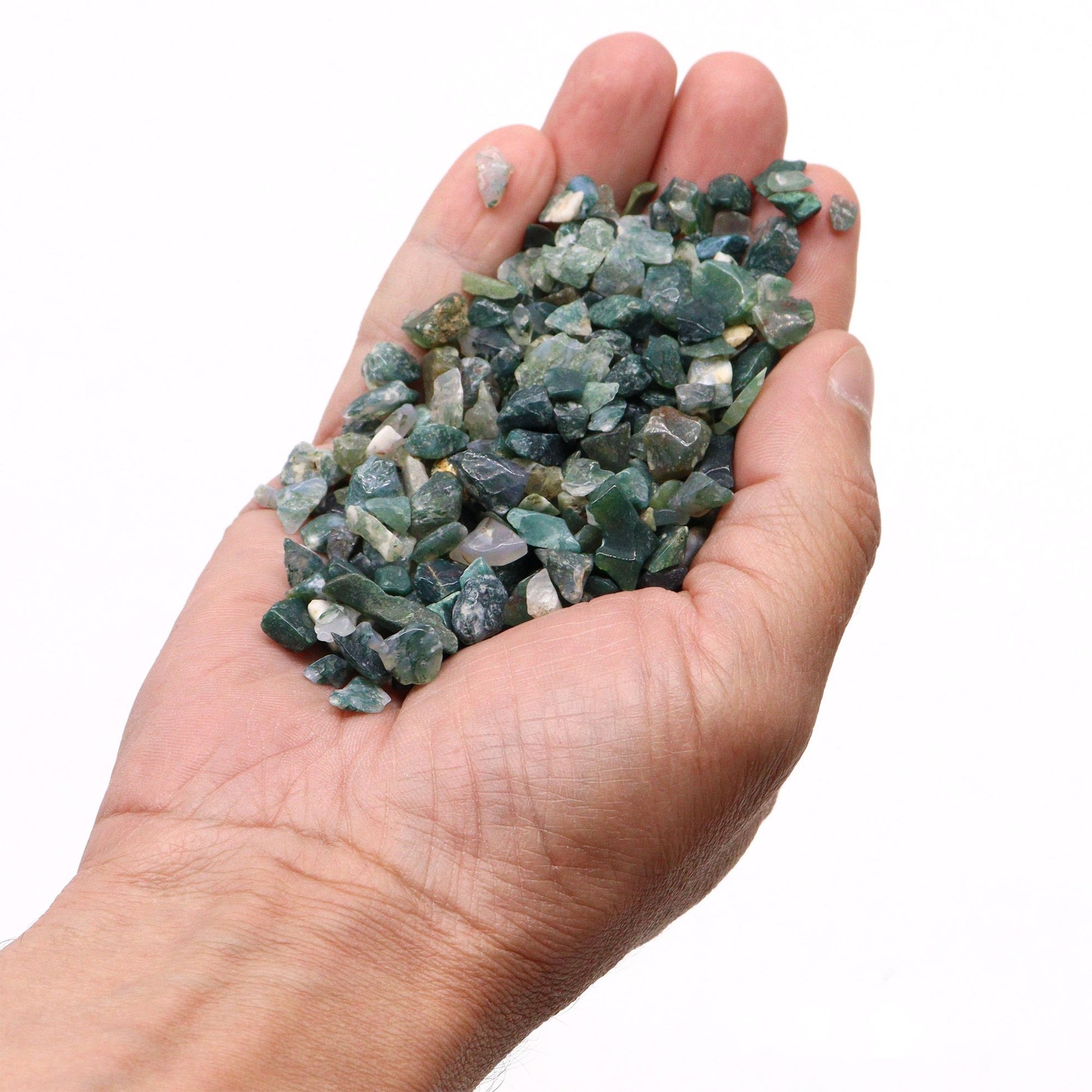 Moss Agate Gemstone Chips Bulk - 1KG – lifestyle shot