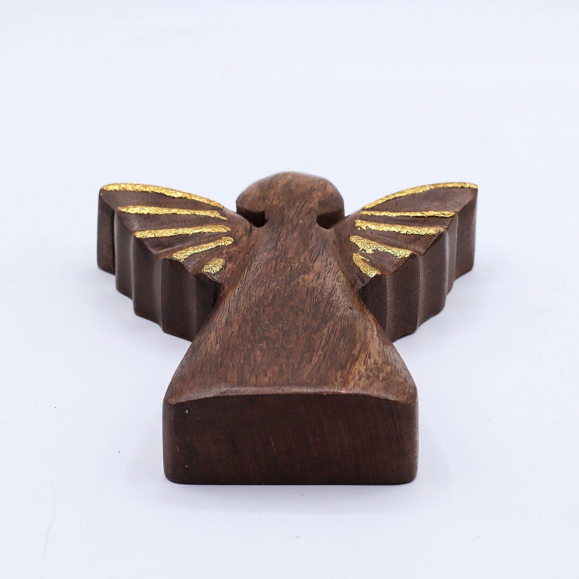 Medium Mango Wood Angel - Gold Decor – product image 5