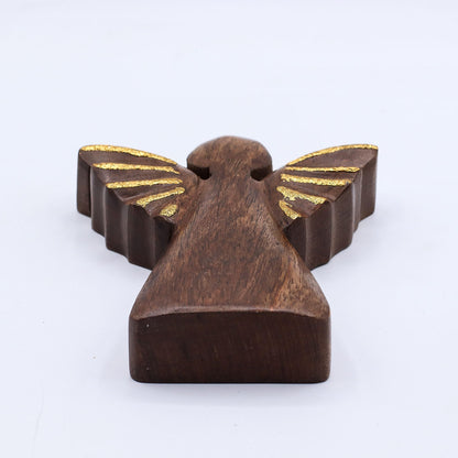 Medium Mango Wood Angel - Gold Decor – product image 5