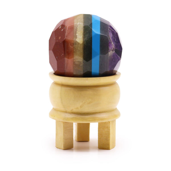 Gemstone Faceted Healing Ball & Stand - Seven Chakra | Auro & Co