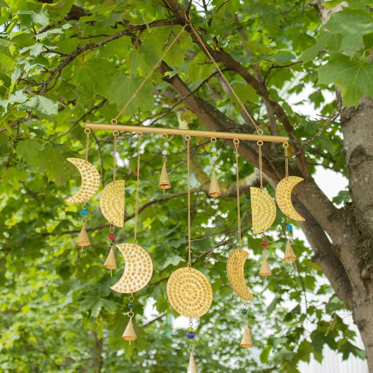 Moon Phases Brass Bell Chime, 43 x 40cm