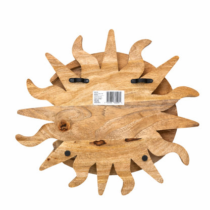 Sunrays & Moon 3 Tier Wall Shelf, Mango Wood