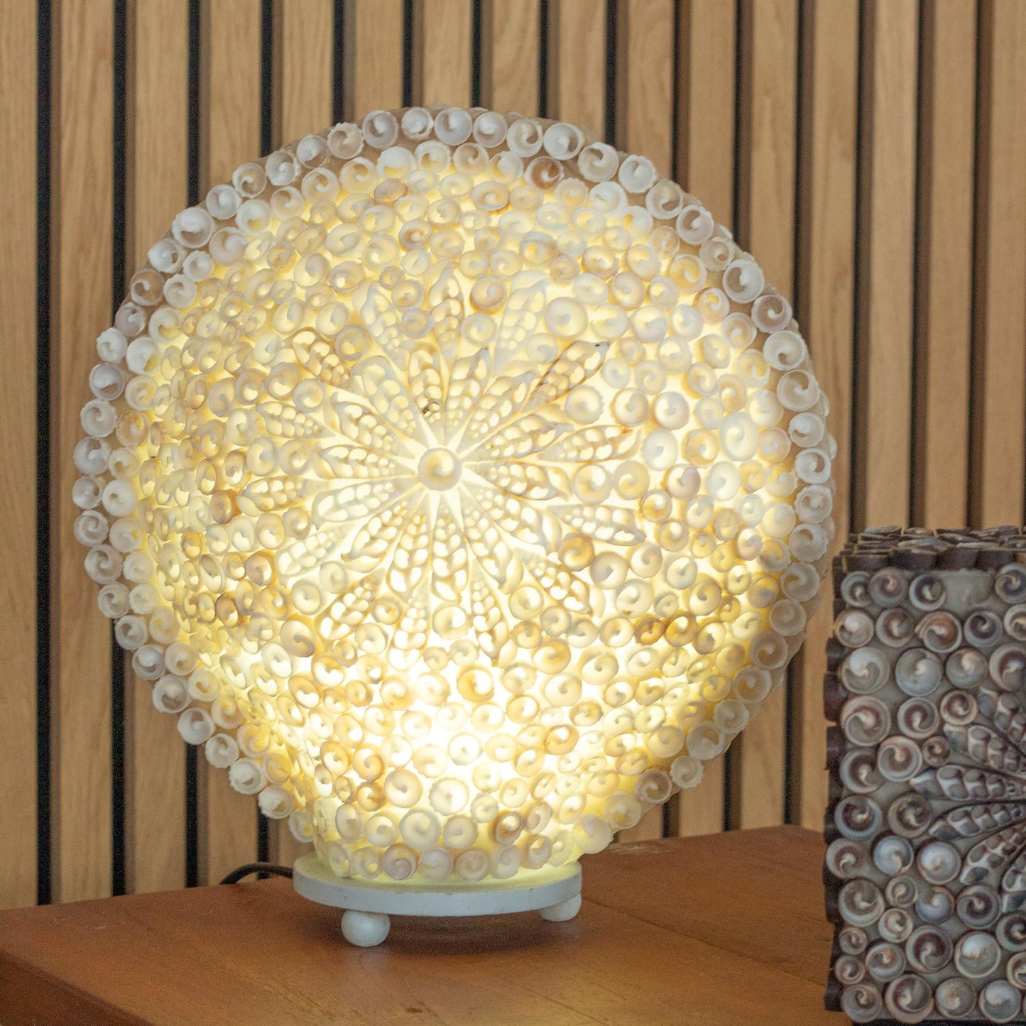 Coastal Glow Cut-Art Shell Lamp – Large Round (30cm) – product image 5