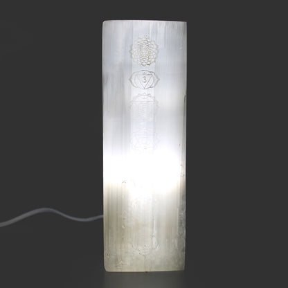 Selenite Block Lamp 25cm - Chakra Lamp – detail view