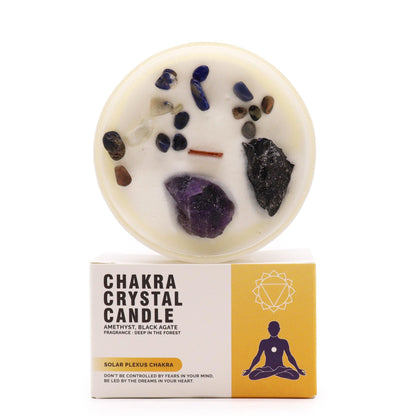 Solar Plexus Chakra Crystal Candle - Radiant Power