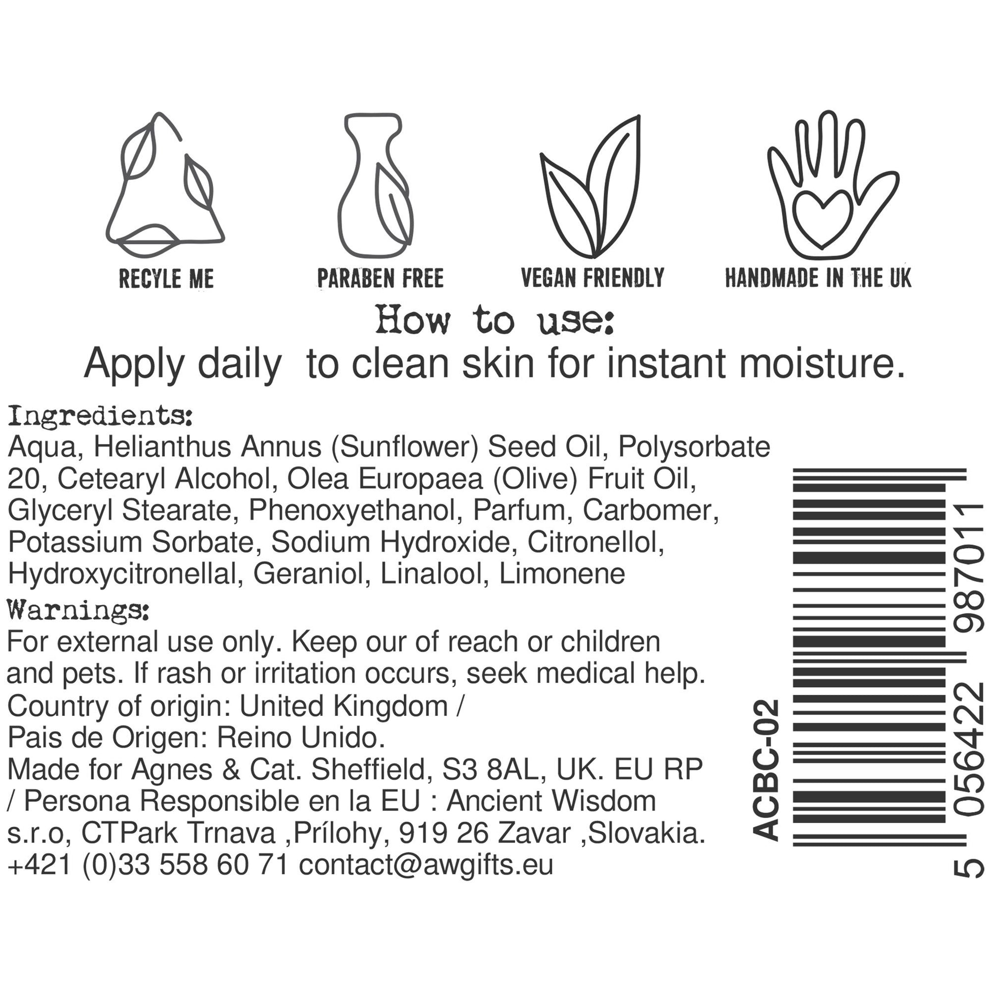 Agnes + Cat Hand & Body Cream - Sea Salt & Moss – lifestyle shot