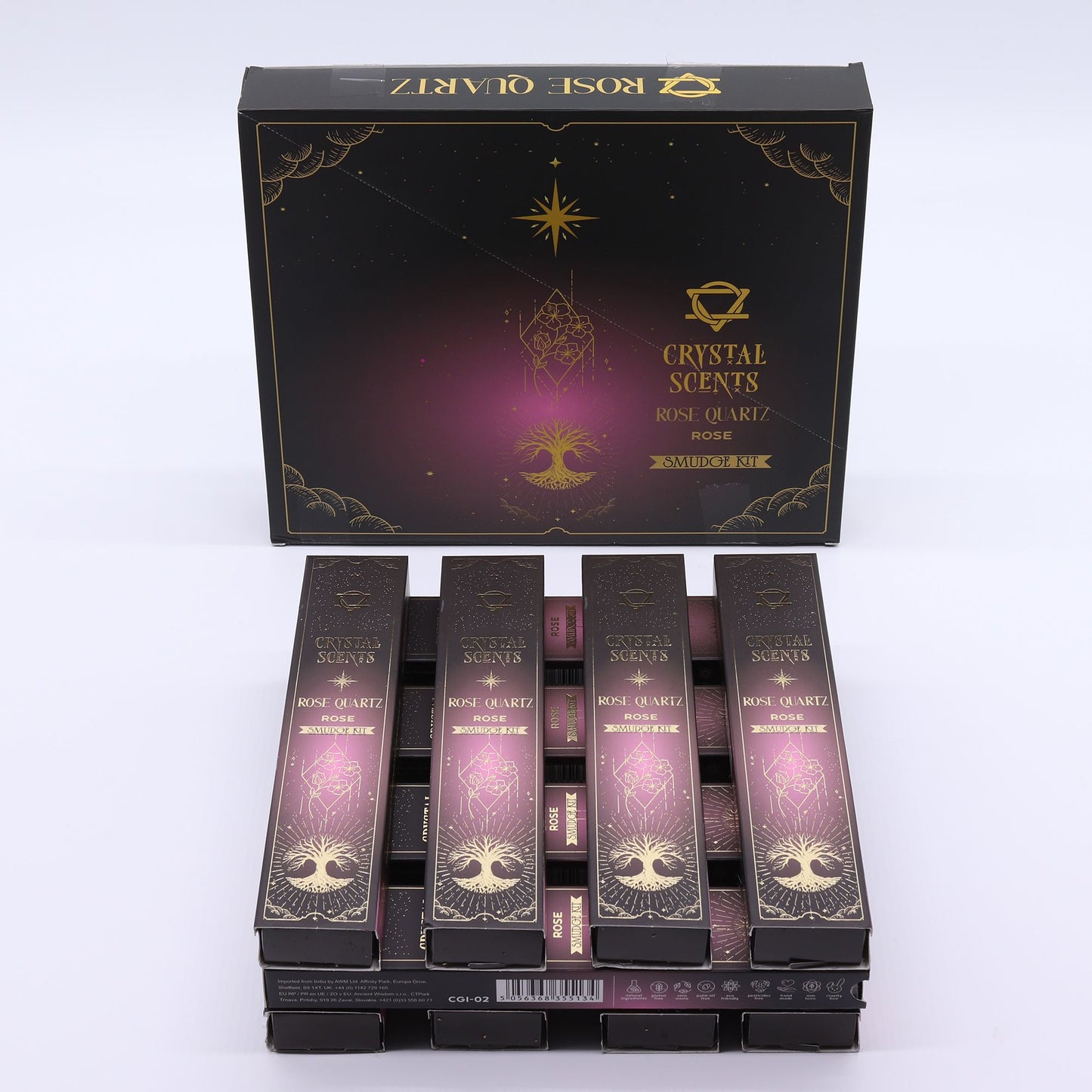 Rose Quartz Crystal Scents Smudge Incense - Rose – packaging