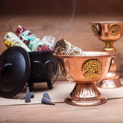 Tree of Life Copper Ritual Goblet, 10x15cm