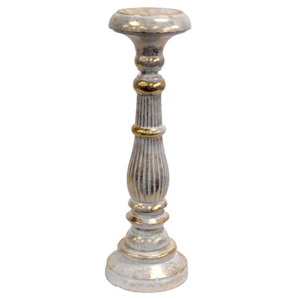 Large Candle Stand - White Gold | Auro & Co