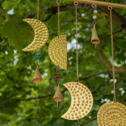 Moon Phases Brass Bell Chime, 43 x 40cm