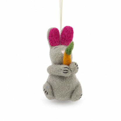 Felt Rabbit & Sheep Charms, Set of 8, Hanging Decorations & Bag Charms