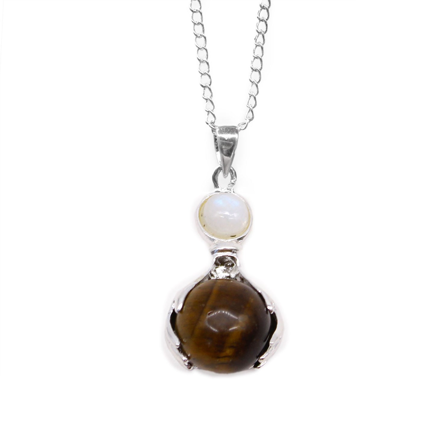 Gemstone Healing Hands Pendant - Tiger Eye | Auro & Co