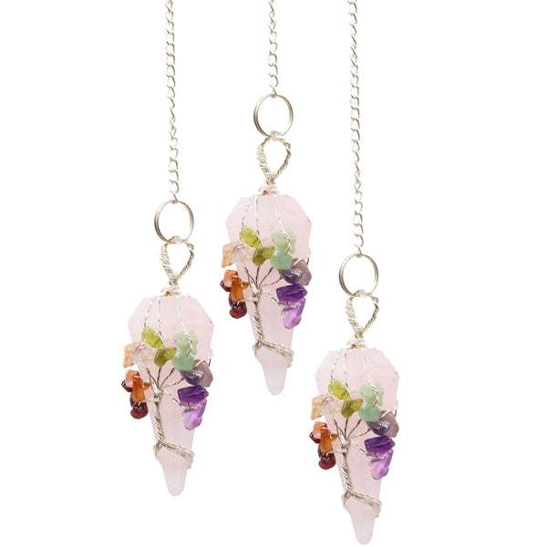 Magic Pendulum - Seven Chakra - Rose Quartz | Auro & Co