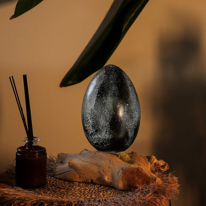 DriftGlow Lamp Crackle Lava Egg Shade - Grey – product image 8