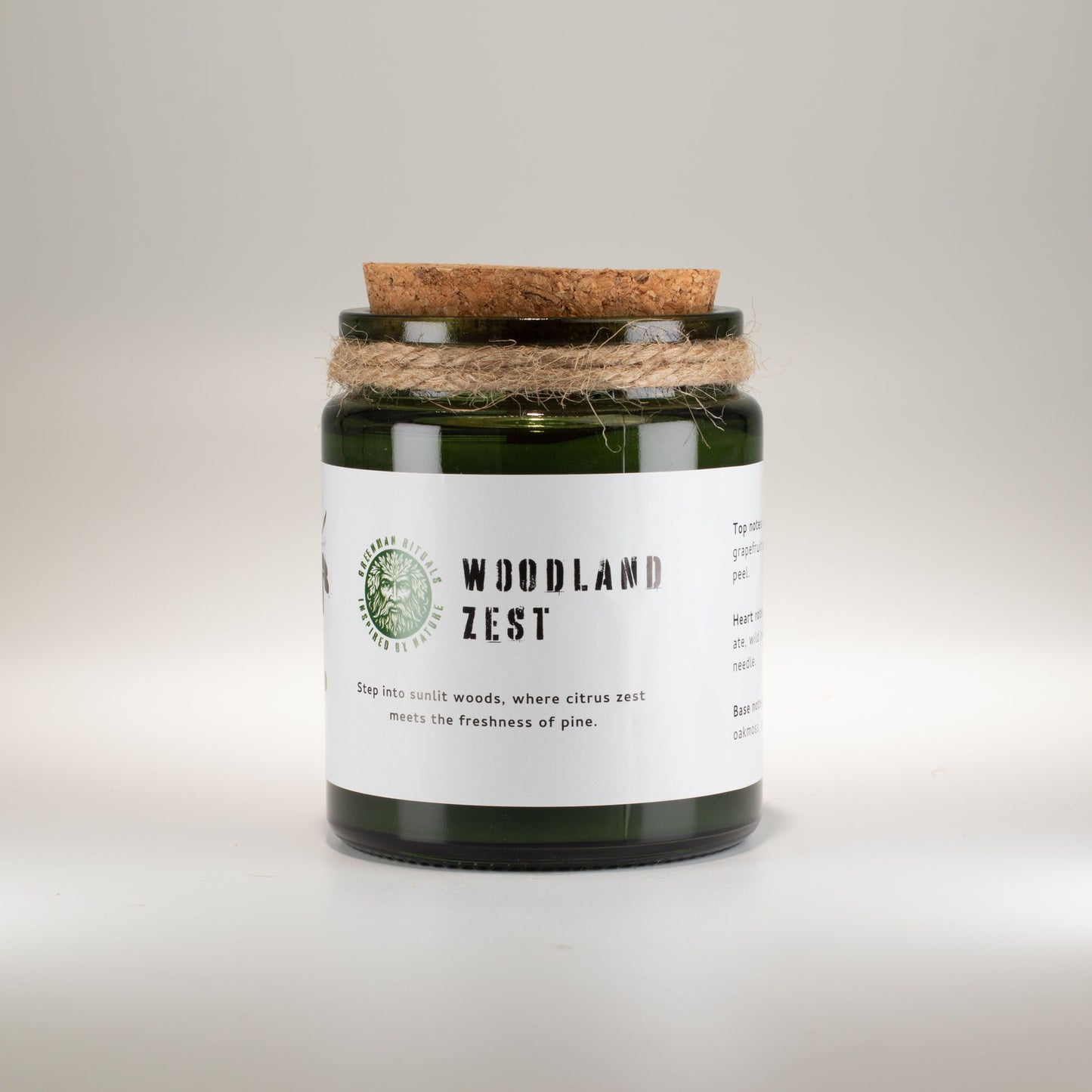 Greenman Woodwick Soy Candle - Woodland Zest – lifestyle shot