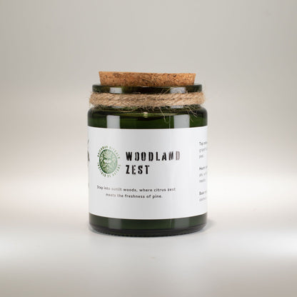Greenman Woodwick Soy Candle - Woodland Zest – lifestyle shot