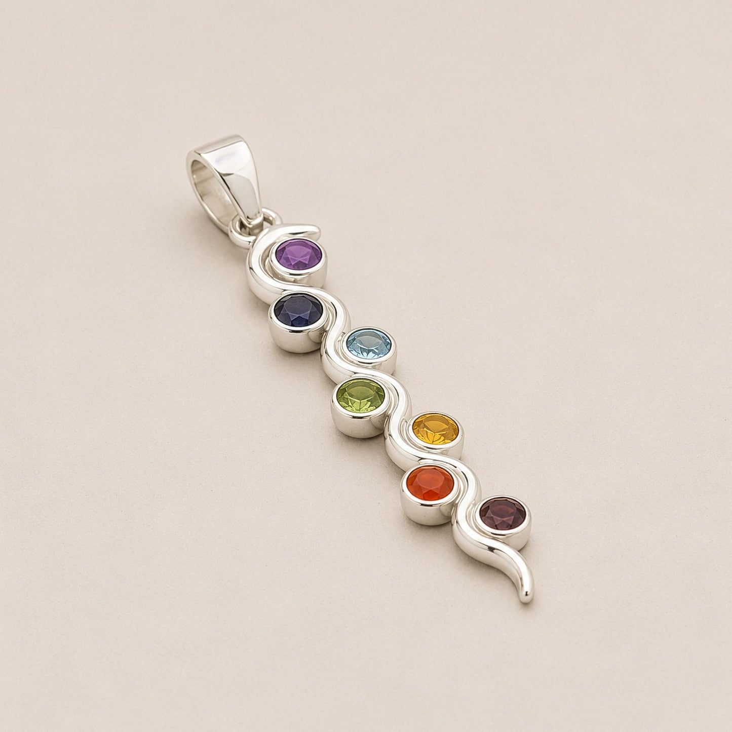 Indian Devotional Pendant - Silver Plated (45cm Cord)- Snake Chakra – packaging