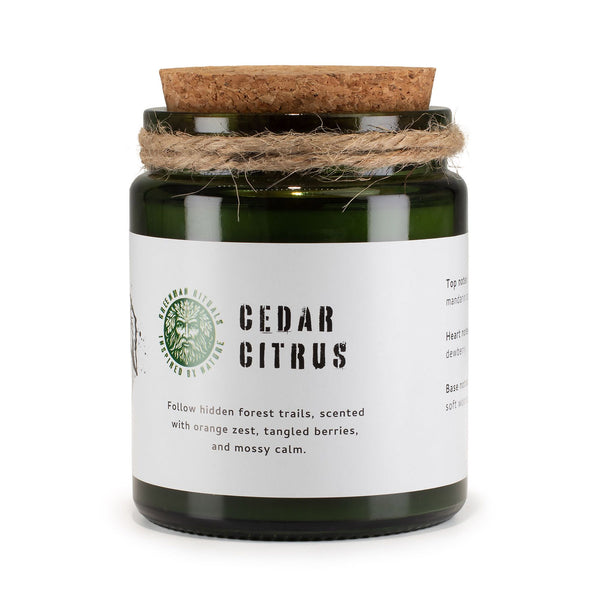 Greenman Woodwick Soy Candle - Cedar Citrus | Auro & Co