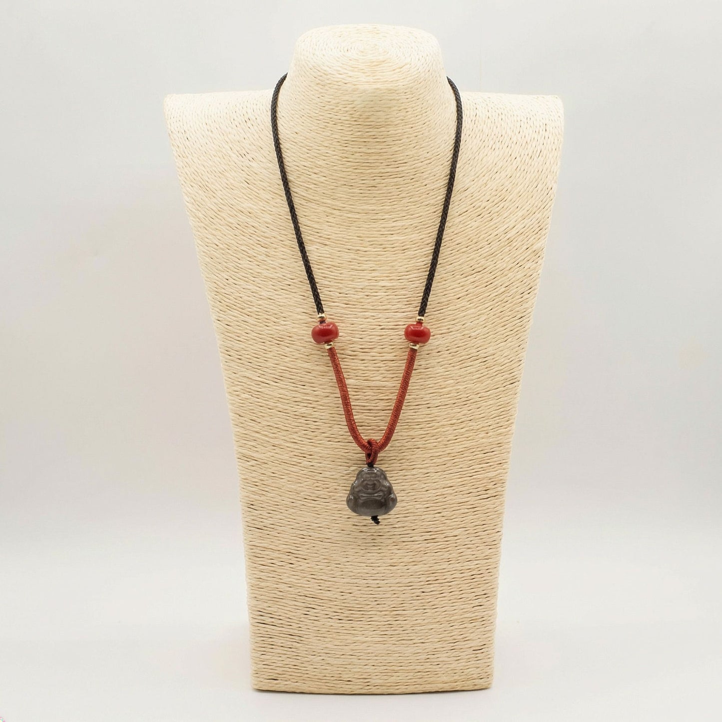 Cool Gemstone Pendants - Sliver Obsidian Buddha – detail view