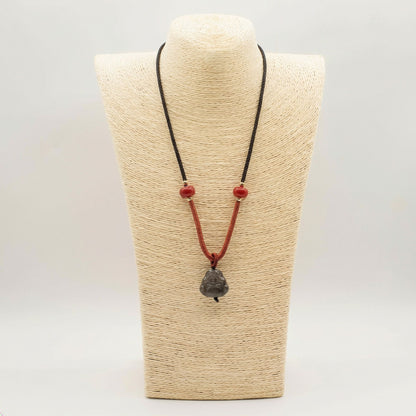 Cool Gemstone Pendants - Sliver Obsidian Buddha – detail view