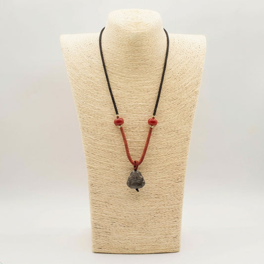 Cool Gemstone Pendants - Sliver Obsidian Buddha – detail view