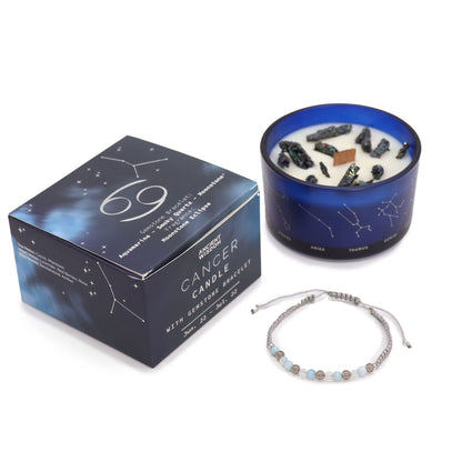 Cancer Zodiac Crystal Candle Set | Auro & Co