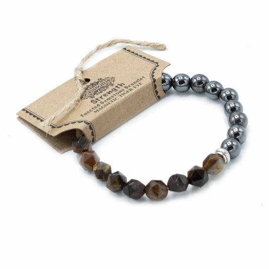 Faceted Gemstone Bracelet - Magnetic Tiger Eye | Auro & Co