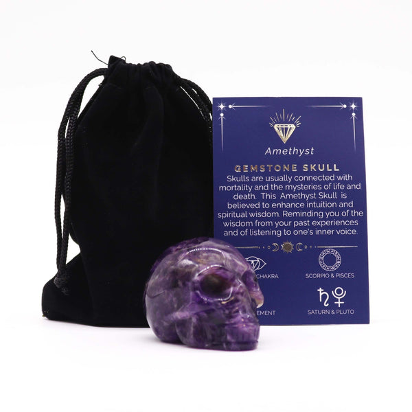 Gemstone Lrg Skull - Amethyst | Auro & Co
