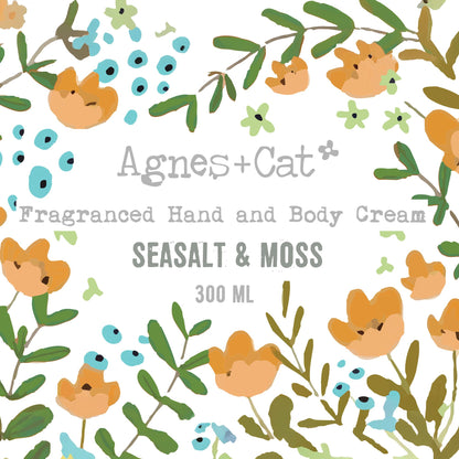 Agnes + Cat Hand & Body Cream - Sea Salt & Moss – packaging