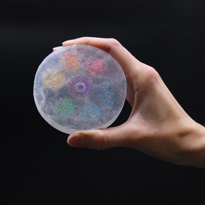 Small Charging Plate 8cm - Chakra Design - colour – detail view
