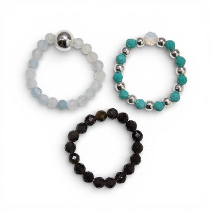 Nymph Spirit Gemstone Ring Set - Endless Ocean | Auro & Co