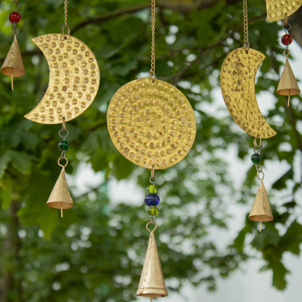 Moon Phases Brass Bell Chime, 43 x 40cm