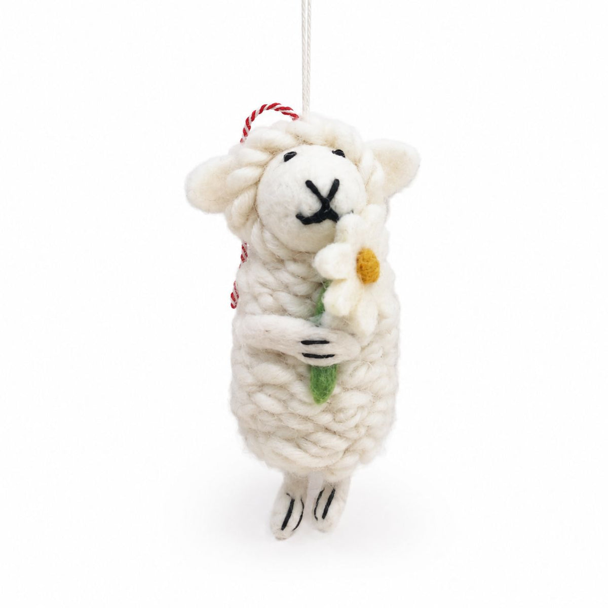 Felt Rabbit & Sheep Charms, Set of 8, Hanging Decorations & Bag Charms