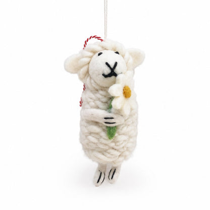 Felt Rabbit & Sheep Charms, Set of 8, Hanging Decorations & Bag Charms