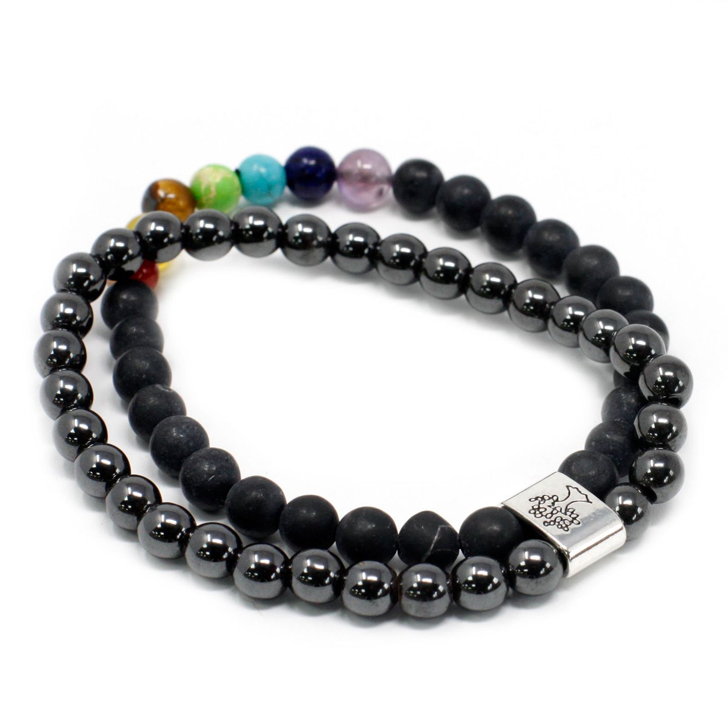 Magnetic Gemstone Bracelet - Black Stone Chakra – detail view