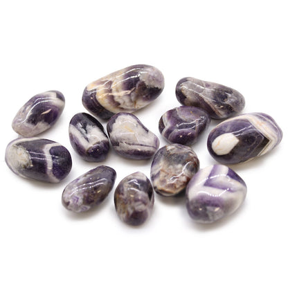 Medium African Tumble Stones - Amethyst - Chevron | Auro & Co