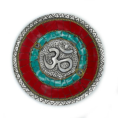 Om Ceramic Mosaic Incense Holder