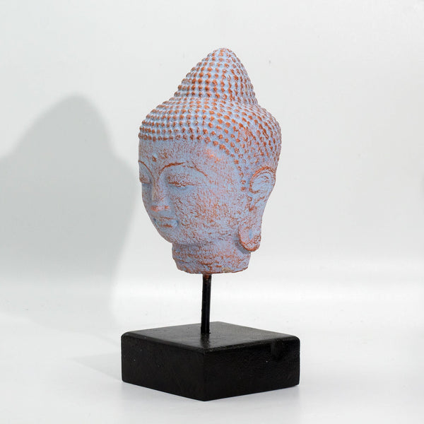 Stillness Buddha Head on Stand - Blue Copper | Auro & Co