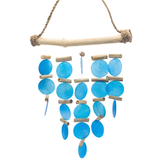 Blue Driftwood & Capiz Shell Wind Chime