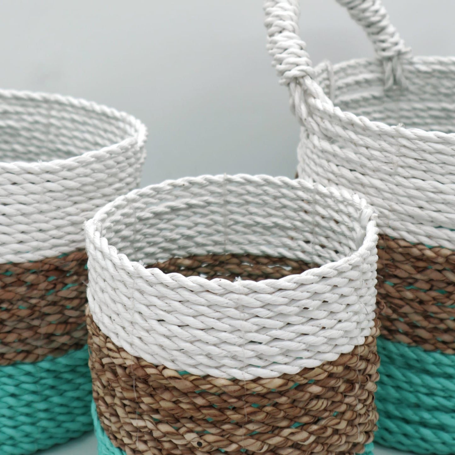 Seagrass Basket Set - Green / Natural / White – packaging