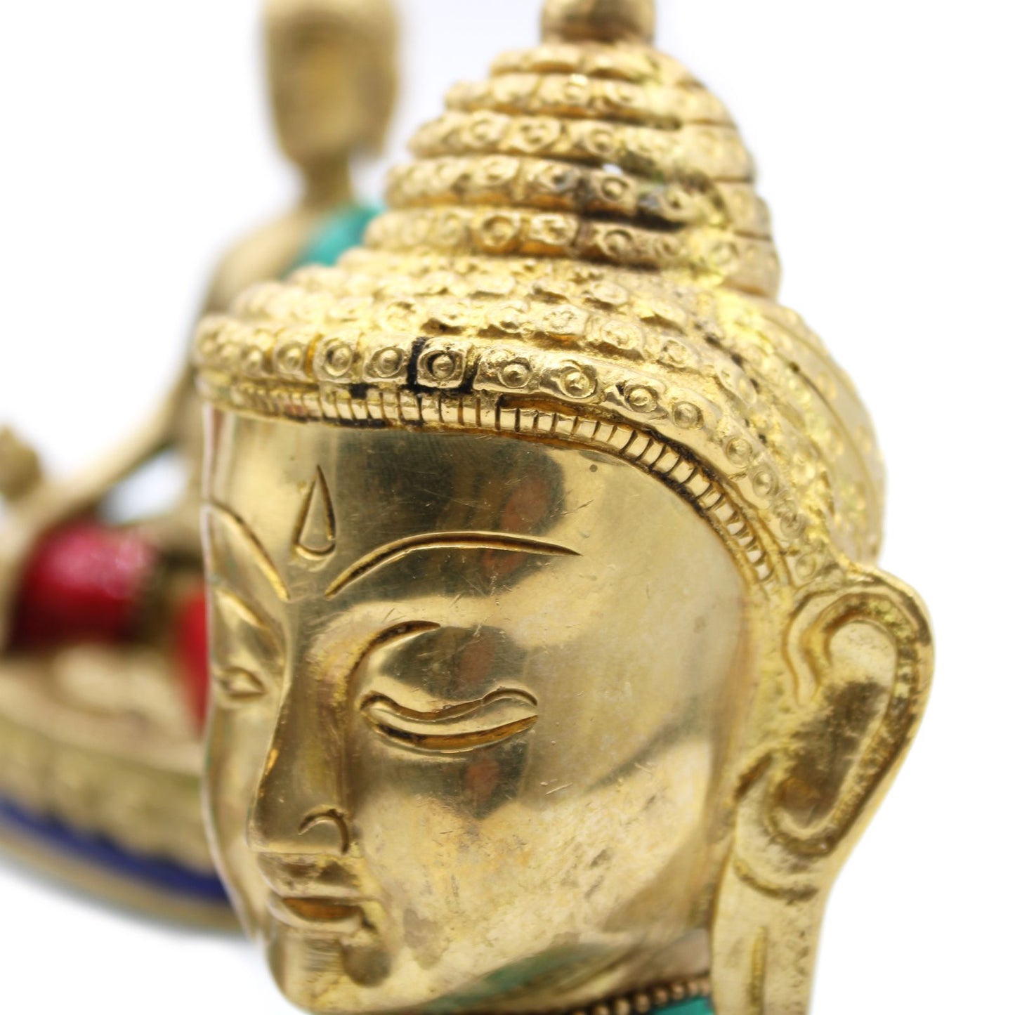 Brass Buddha Head Sculpture