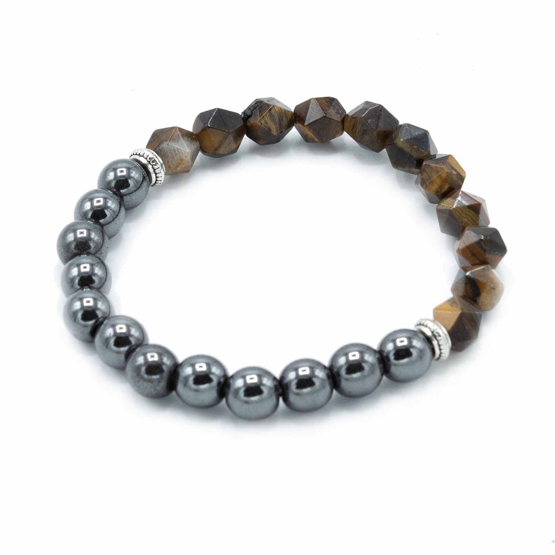 Faceted Gemstone Bracelet - Magnetic Tiger Eye – detail view