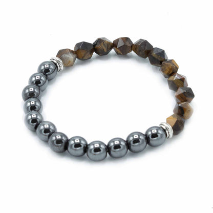Faceted Gemstone Bracelet - Magnetic Tiger Eye – detail view
