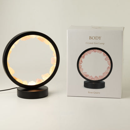 Zen Body Rose Quartz Gemstone Halo Lamp