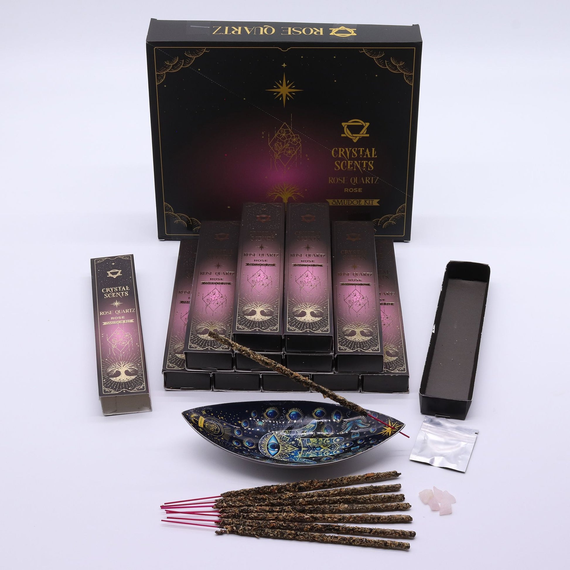 Rose Quartz Crystal Scents Smudge Incense - Rose – detail view